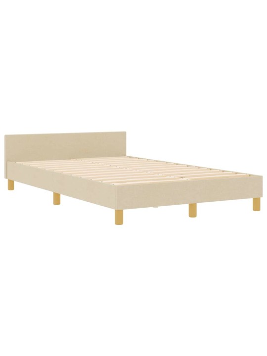 Gultas rāmis ar galvas klāju krēmkrāsa 120 x 190 cm audums