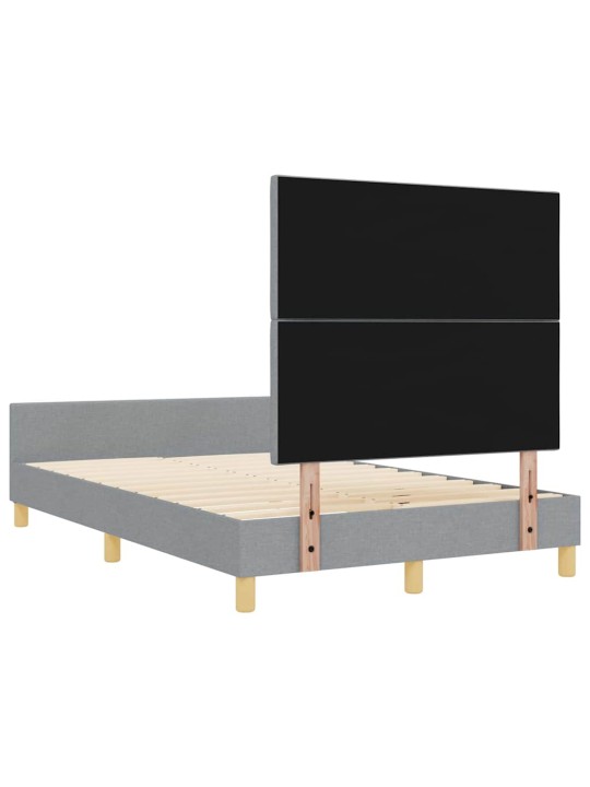 Gultas rāmis ar galvas klāju gaiši pelēka 120 x 200 cm audums