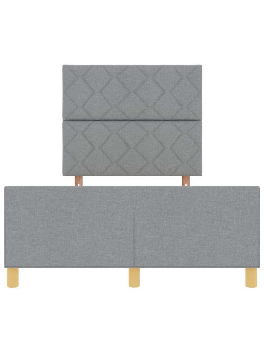 Gultas rāmis ar galvas klāju gaiši pelēka 120 x 200 cm audums