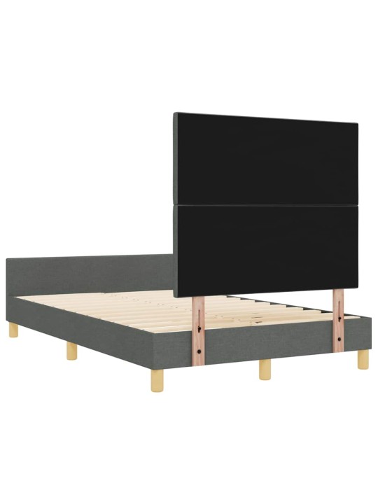 Gultas rāmis ar galvas klāju tumši pelēka 120 x 200 cm audums