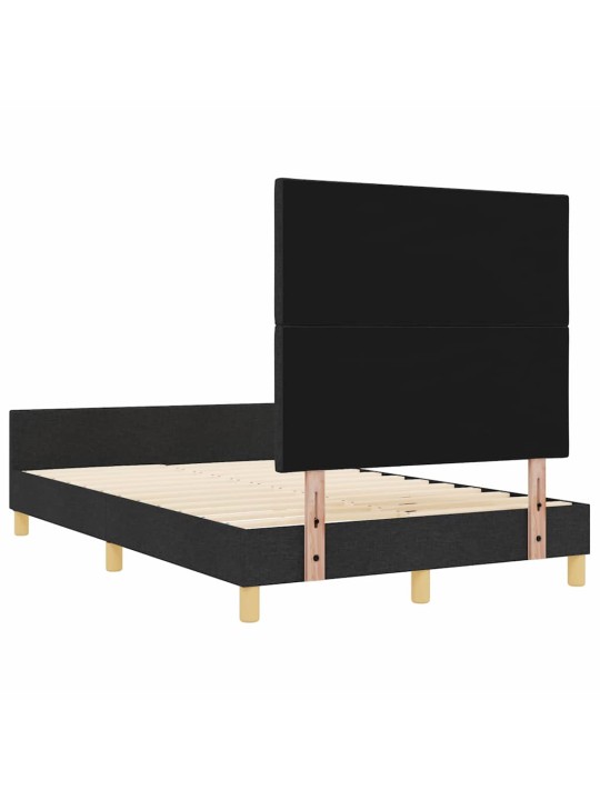 Gultas rāmis ar galvas klāju melna 120 x 200 cm audums