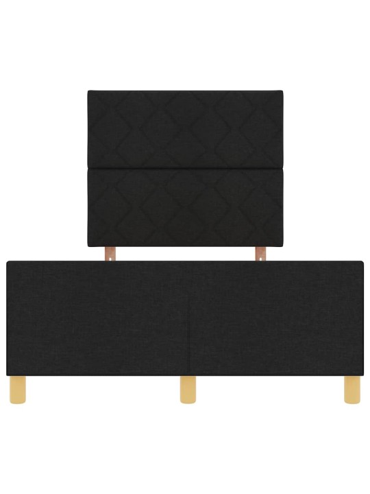 Gultas rāmis ar galvas klāju melna 120 x 200 cm audums
