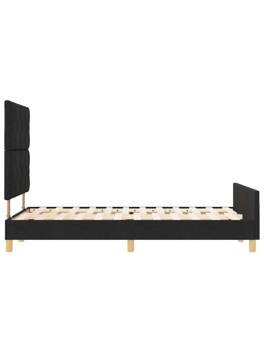 Gultas rāmis ar galvas klāju melna 120 x 200 cm audums