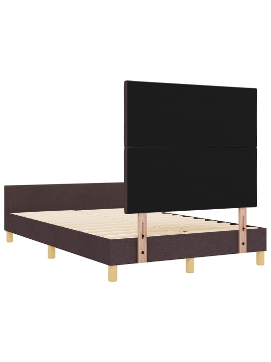 Gultas rāmis ar galvas klāju tumši brūna 120 x 200 cm audums