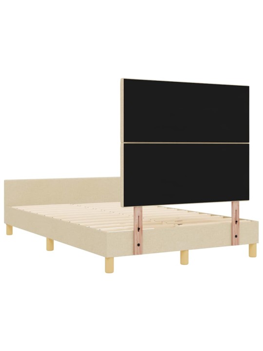Gultas rāmis ar galvas klāju krēmkrāsa 120 x 200 cm audums