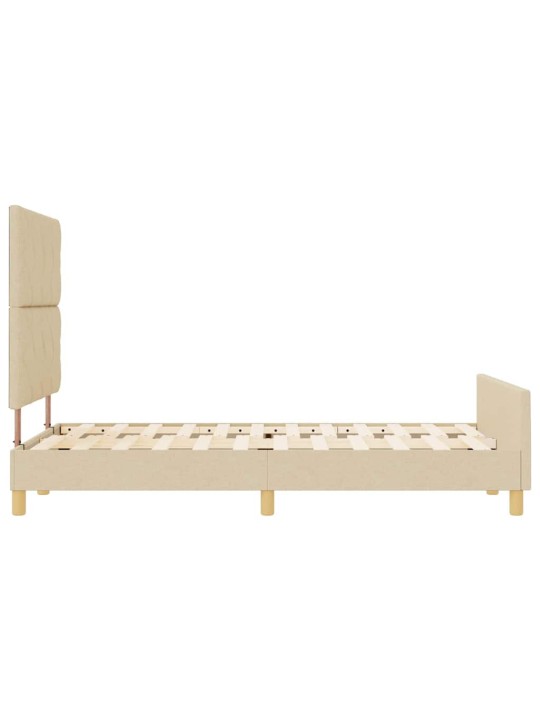 Gultas rāmis ar galvas klāju krēmkrāsa 120 x 200 cm audums