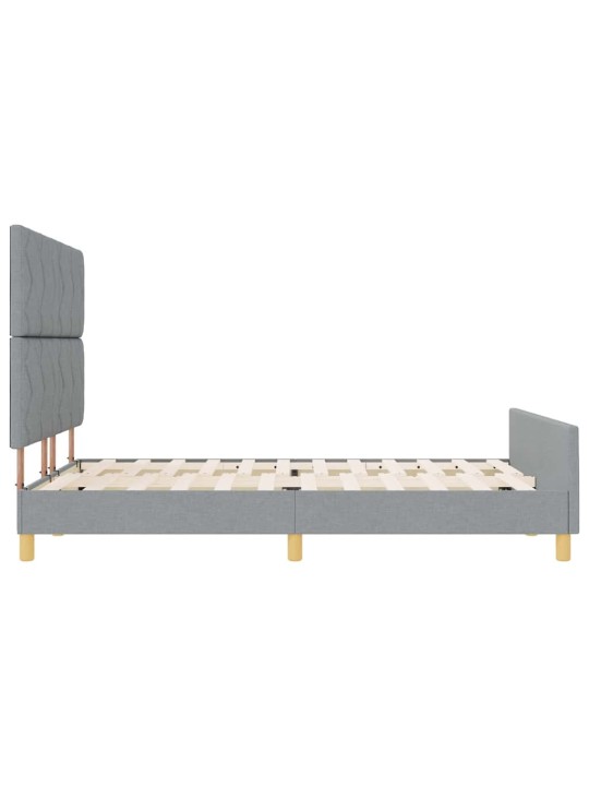 Gultas rāmis ar galvas klāju gaiši pelēka 140 x 190 cm audums