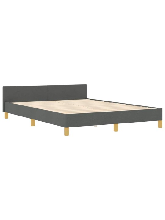 Gultas rāmis ar galvas klāju tumši pelēka 140 x 190 cm audums