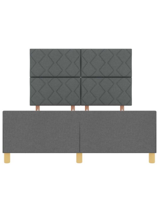 Gultas rāmis ar galvas klāju tumši pelēka 140 x 190 cm audums