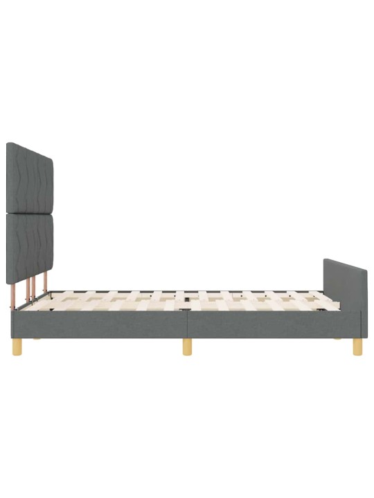 Gultas rāmis ar galvas klāju tumši pelēka 140 x 190 cm audums