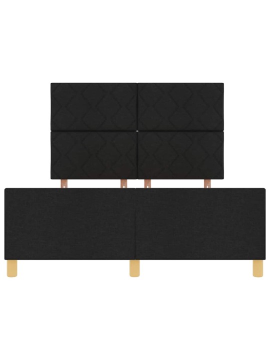 Gultas rāmis ar galvas klāju melna 140 x 190 cm audums