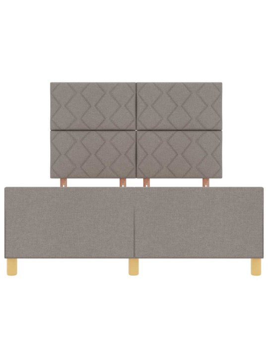Gultas rāmis ar galvas klāju pelēkbrūna 140 x 190 cm audums