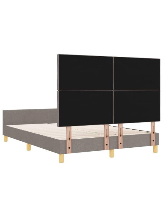 Gultas rāmis ar galvas klāju pelēkbrūna 140 x 200 cm audums