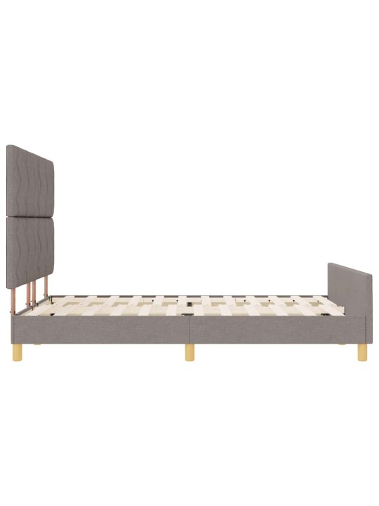 Gultas rāmis ar galvas klāju pelēkbrūna 140 x 200 cm audums