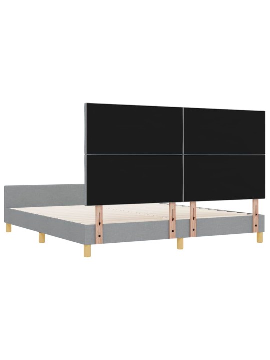 Gultas rāmis ar galvas klāju gaiši pelēka 180 x 200 cm audums
