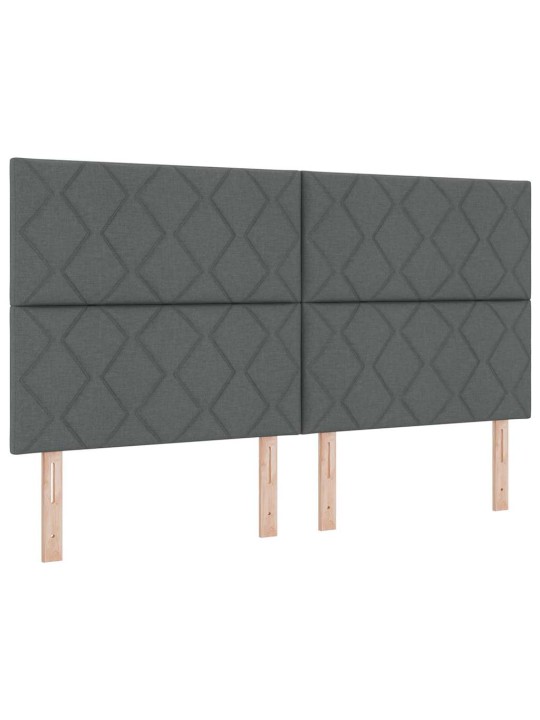 Gultas rāmis ar galvas klāju tumši pelēka 180 x 200 cm audums