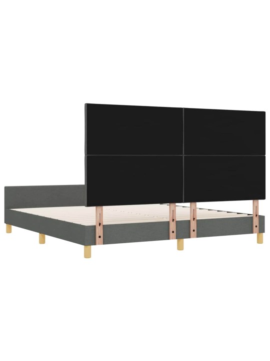 Gultas rāmis ar galvas klāju tumši pelēka 180 x 200 cm audums