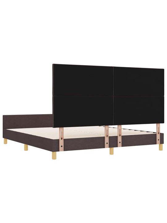 Gultas rāmis ar galvas klāju tumši brūna 180 x 200 cm audums