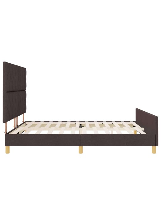 Gultas rāmis ar galvas klāju tumši brūna 180 x 200 cm audums