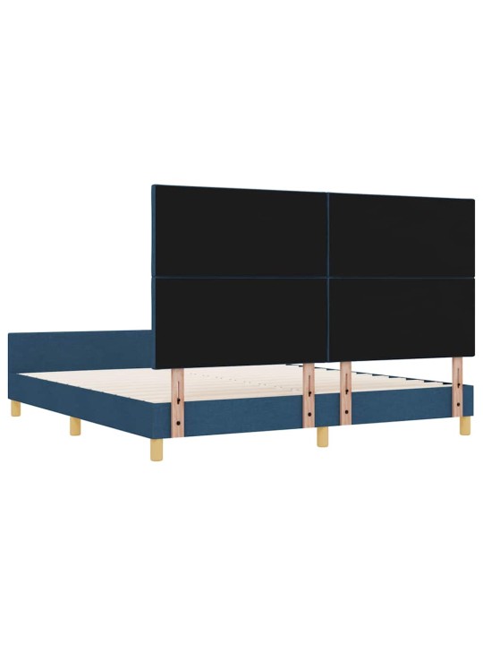 Gultas rāmis ar galvas klāju zila 180 x 200 cm audums