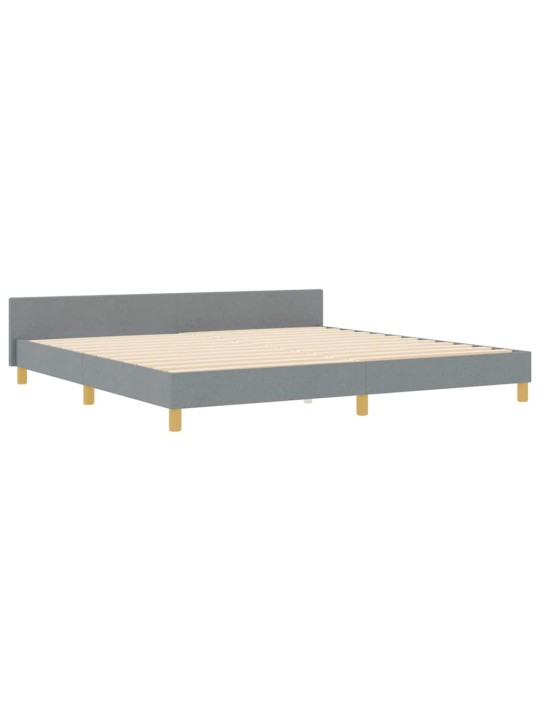 Gultas rāmis ar galvas klāju gaiši pelēka 200 x 200 cm audums