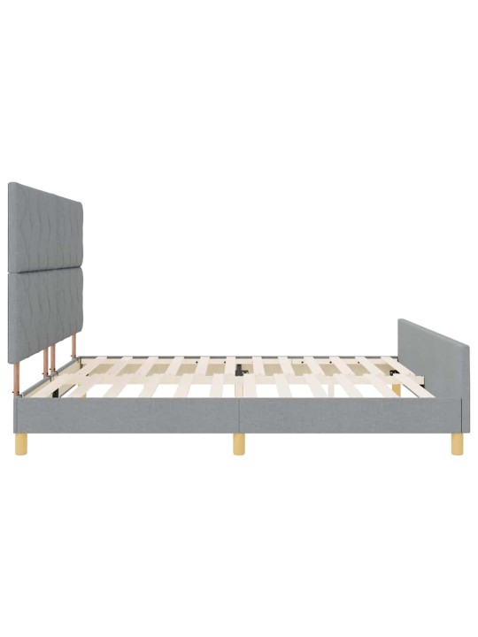 Gultas rāmis ar galvas klāju gaiši pelēka 200 x 200 cm audums