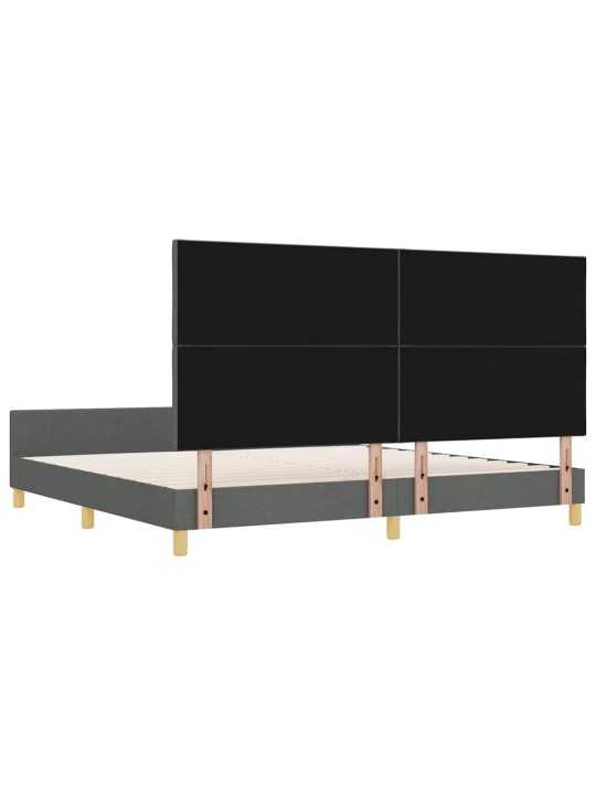 Gultas rāmis ar galvas klāju tumši pelēka 200 x 200 cm audums