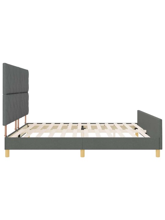 Gultas rāmis ar galvas klāju tumši pelēka 200 x 200 cm audums