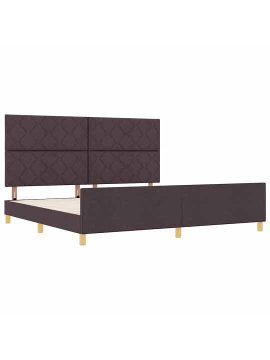 Gultas rāmis ar galvas klāju tumši brūna 200 x 200 cm audums
