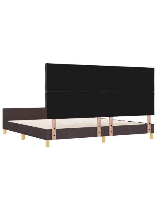 Gultas rāmis ar galvas klāju tumši brūna 200 x 200 cm audums