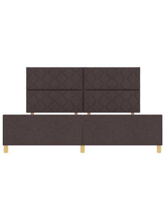 Gultas rāmis ar galvas klāju tumši brūna 200 x 200 cm audums