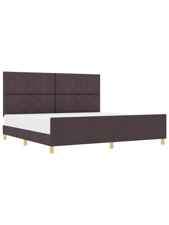 Gultas rāmis ar galvas klāju tumši brūna 200 x 200 cm audums