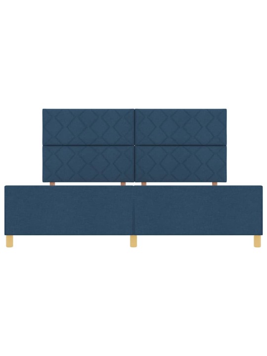 Gultas rāmis ar galvas klāju zila 200 x 200 cm audums