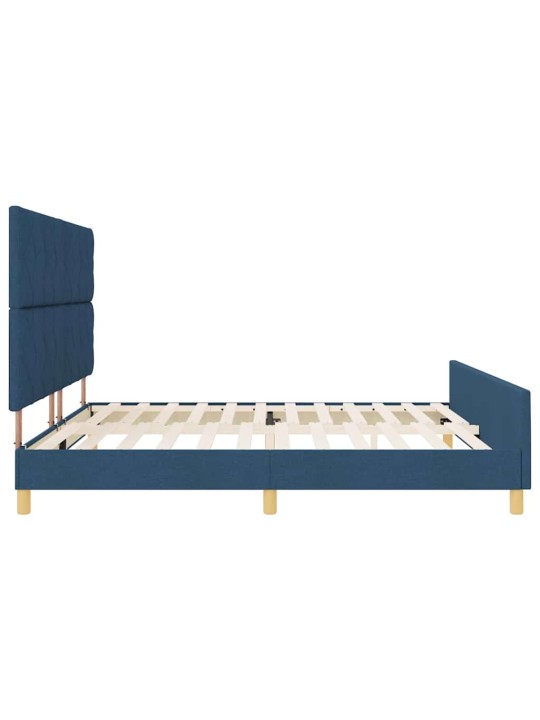 Gultas rāmis ar galvas klāju zila 200 x 200 cm audums