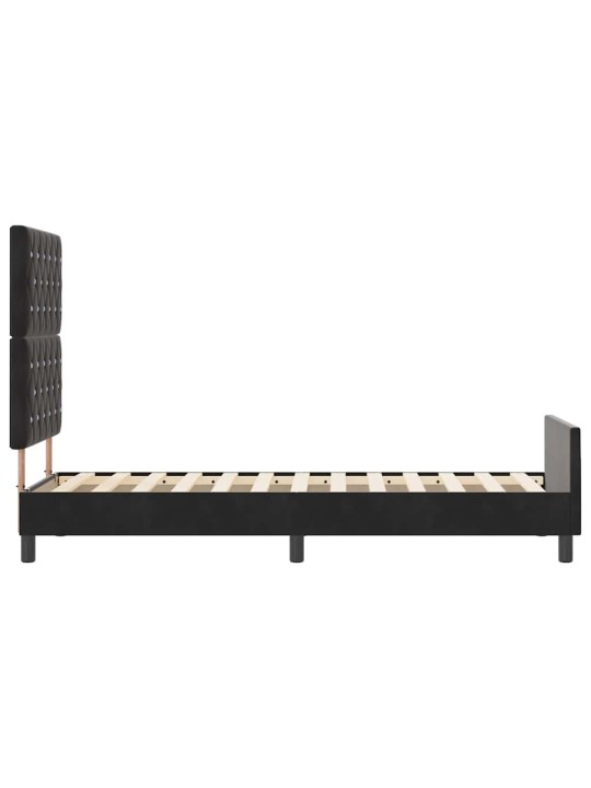 Gultas rāmis ar galvas klāju melna 80 x 200 cm samts