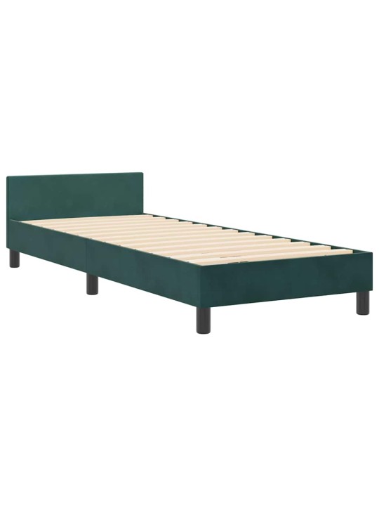 Gultas rāmis ar galvas klāju tumši zaļa 80 x 200 cm samts