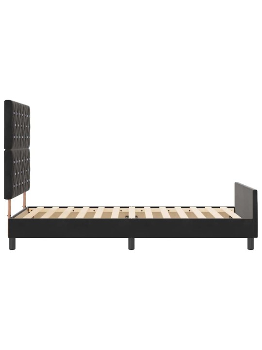 Gultas rāmis ar galvas klāju melna 90 x 190 cm samts