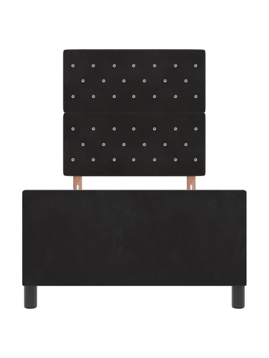 Gultas rāmis ar galvas klāju melna 100 x 200 cm samts