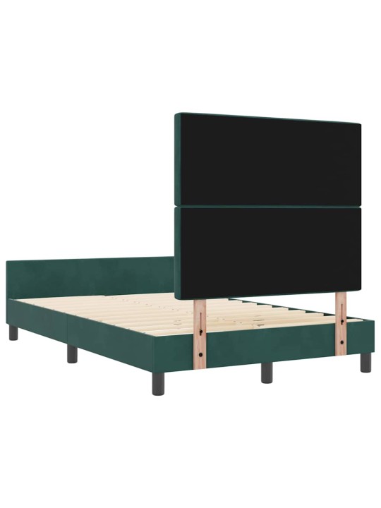 Gultas rāmis ar galvas klāju tumši zaļa 120 x 190 cm samts
