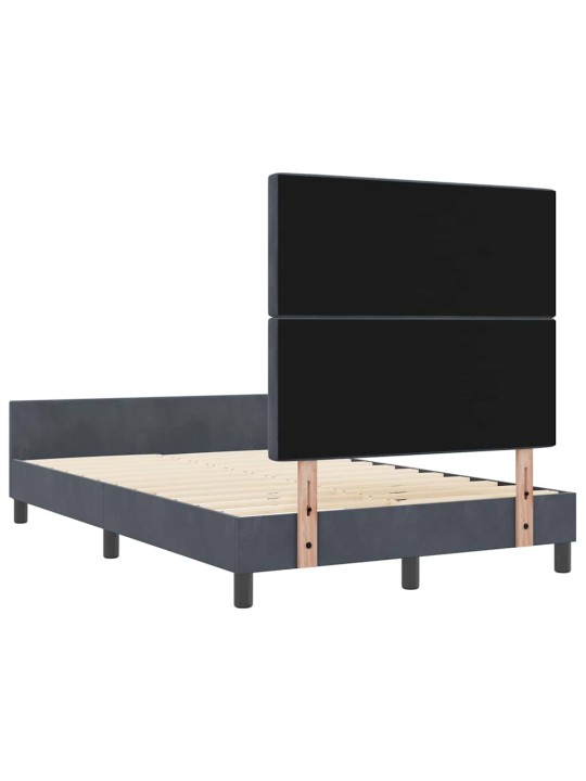 Gultas rāmis ar galvas klāju tumši pelēka 120 x 200 cm samts