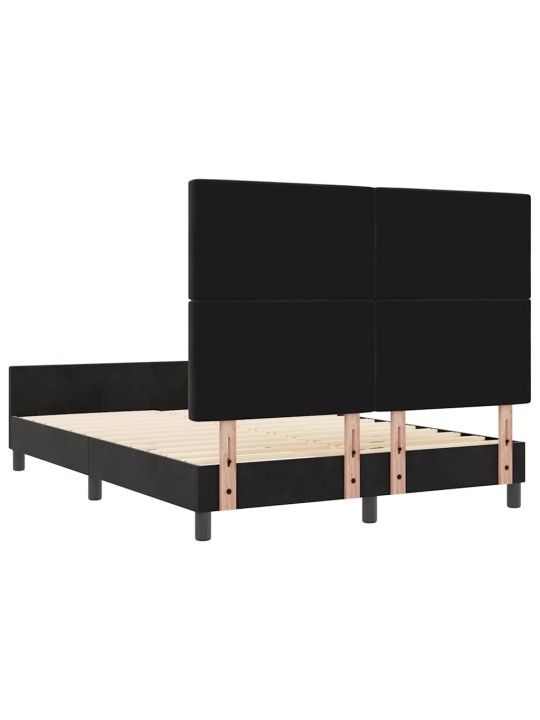 Gultas rāmis ar galvas klāju melna 140 x 190 cm samts