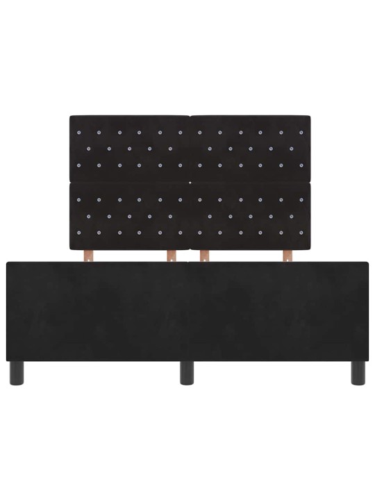Gultas rāmis ar galvas klāju melna 140 x 190 cm samts