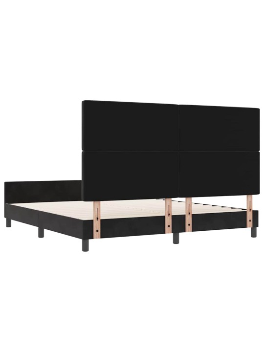 Gultas rāmis ar galvas klāju melna 180 x 200 cm samts