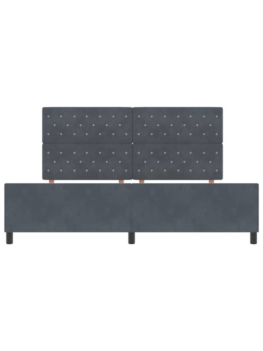 Gultas rāmis ar galvas klāju tumši pelēka 200 x 200 cm samts