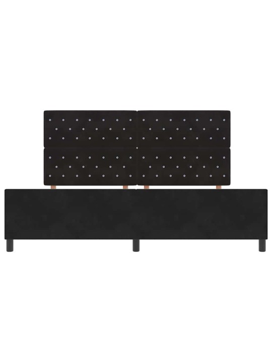 Gultas rāmis ar galvas klāju melna 200 x 200 cm samts