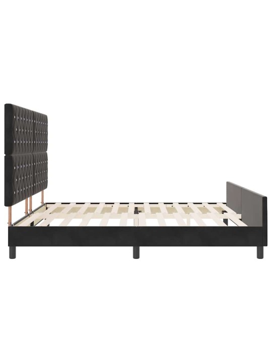 Gultas rāmis ar galvas klāju melna 200 x 200 cm samts