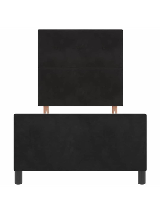 Gultas rāmis ar galvas klāju melna 100 x 200 cm samts