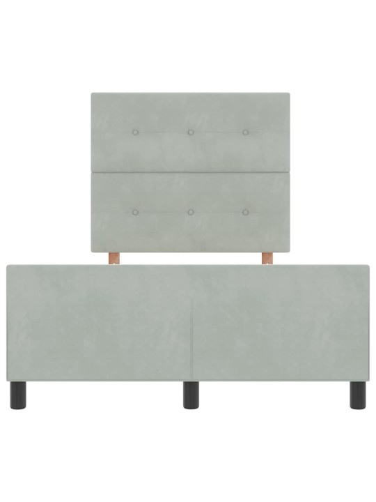 Gultas rāmis ar galvas klāju gaiši pelēka 120 x 200 cm samts