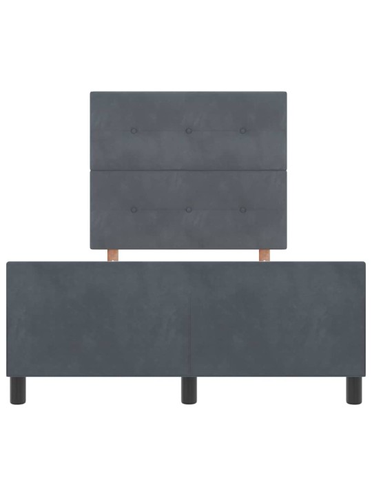 Gultas rāmis ar galvas klāju tumši pelēka 120 x 200 cm samts