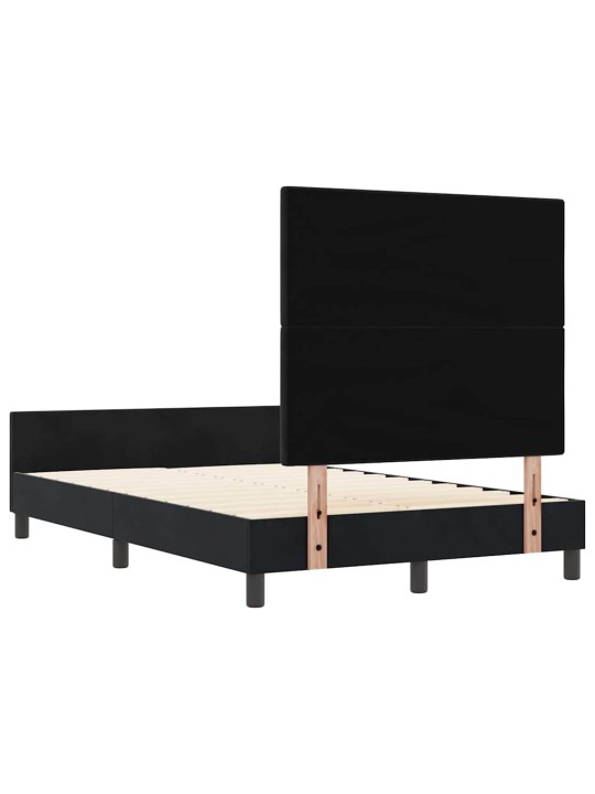 Gultas rāmis ar galvas klāju melna 120 x 200 cm samts